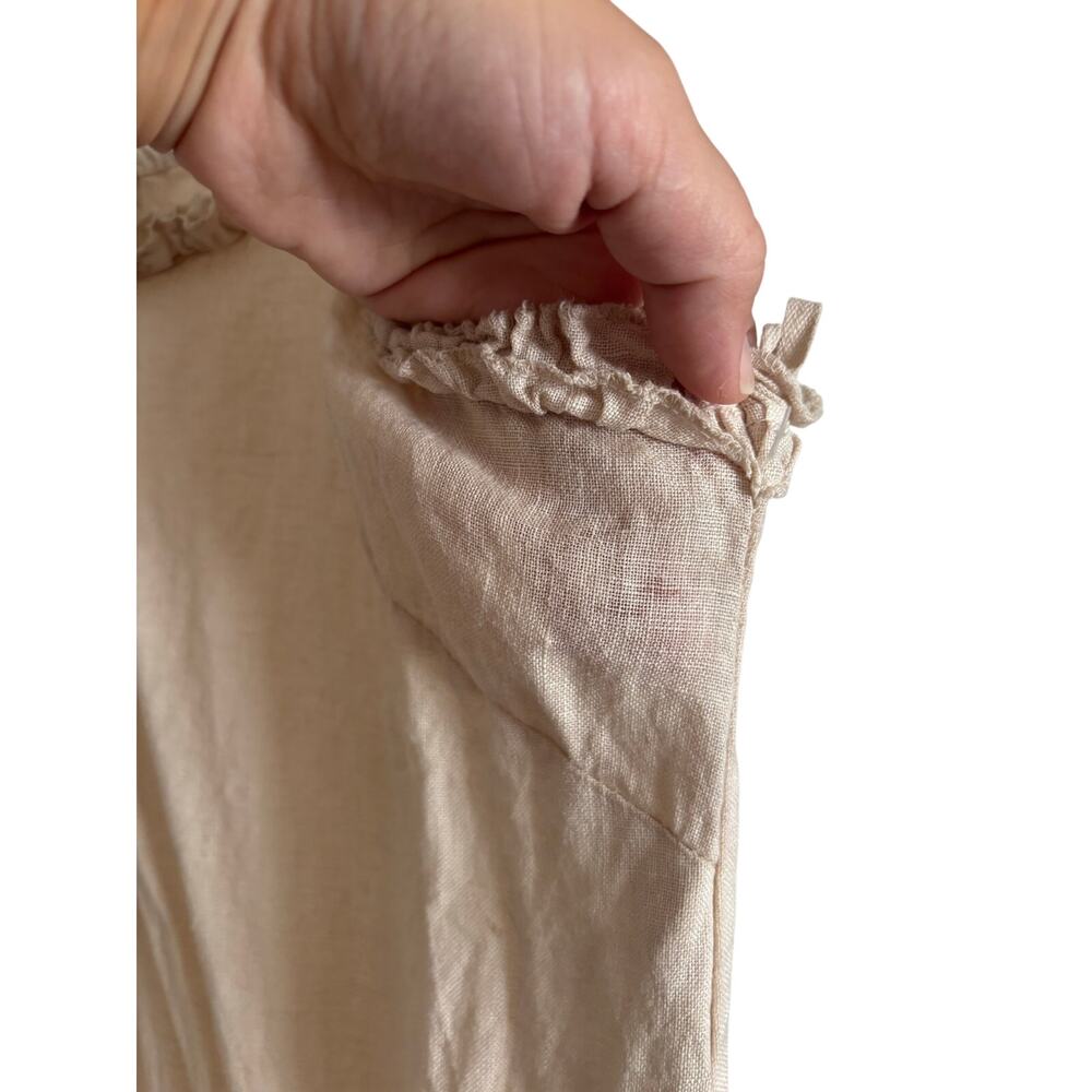 Francesca Bettini Italy 100% Linen Midi Tank Dress Tan Natural Medium NWT - Picture 6 of 6
